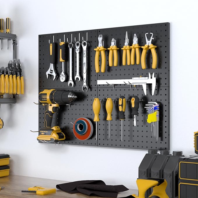 Spampur Peg Board, 4 Pack Metal Pegboard Panels - Image 2