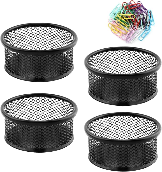 Paper Clip Holder With 50PCS Colored paper clips, 2/4PCS Stackable PaperClip - Image 9