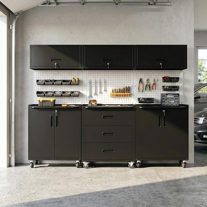 Garage Cabinet System | Heavy Duty Steel All-in-One Modular Garage Cabinet Set by VIYET