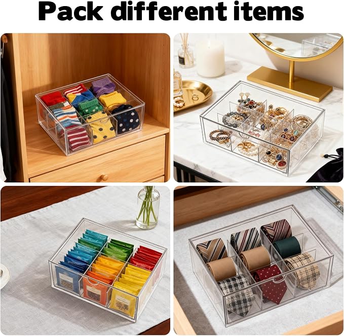 Rainmae Tea Bags Organizer Clear Acrylic Teabag Drawer Holder - Image 3