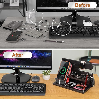 TESLYAR Wood Phone Docking Station - Image 3