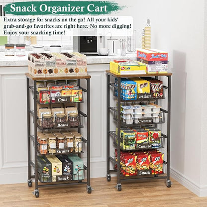 Fruit Basket, 5-Tier Utility Kitchen Organizer and Storage Cart - Image 9