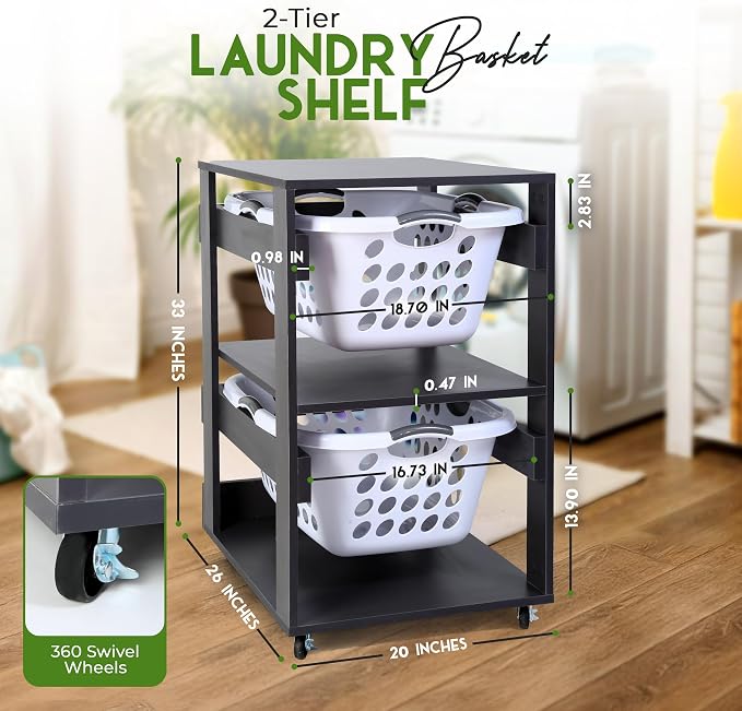 Laundry Basket Holder Shelf - Image 2