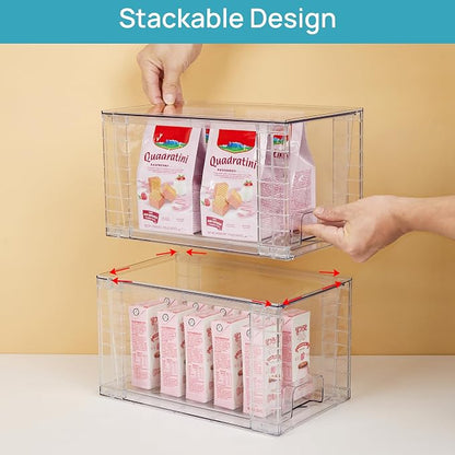Vtopmart 4Pack Large Stackable Kitchen Pantry Storage Drawers, Acrylic Drawer - Image 3