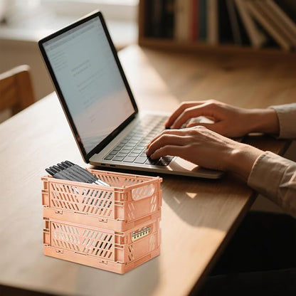 6 Pack Mini Foldable Small Plastic Baskets - Image 6