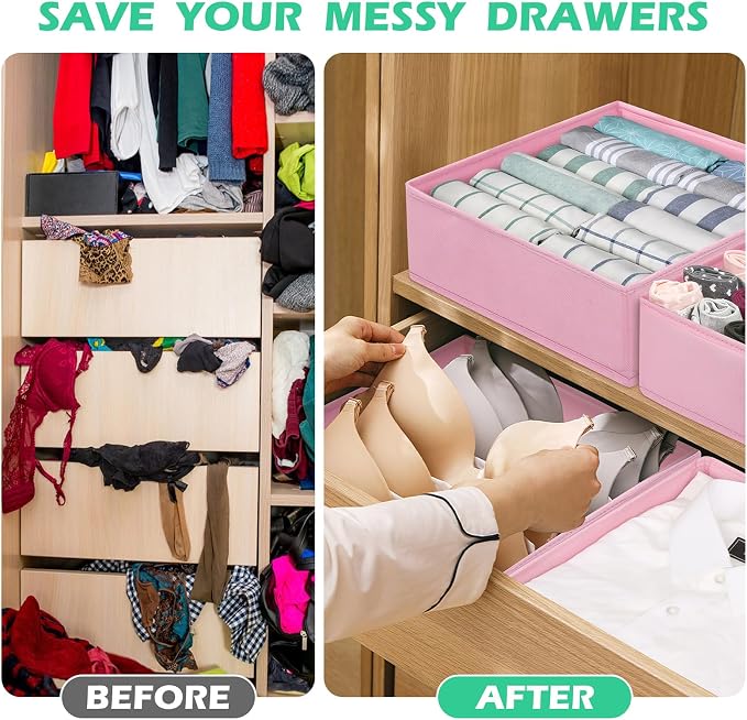 Drawer Clothing Organizer 16-Pack, Fabric Folding Wardrobe Organizer - Image 3