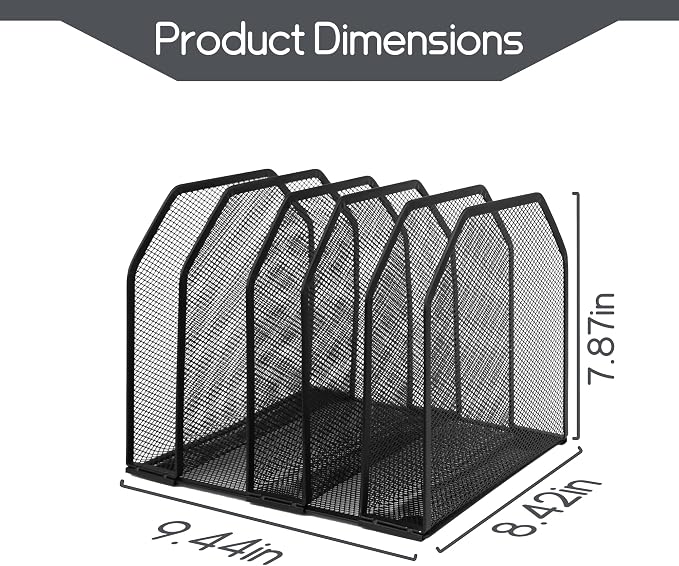 Adjustable Desk File Organizer, Detachable Office Folder Organizer, Compact - Image 5