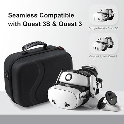Large Hard Travel Case for Meta Quest 3/Quest 3S, Compatible - Image 2
