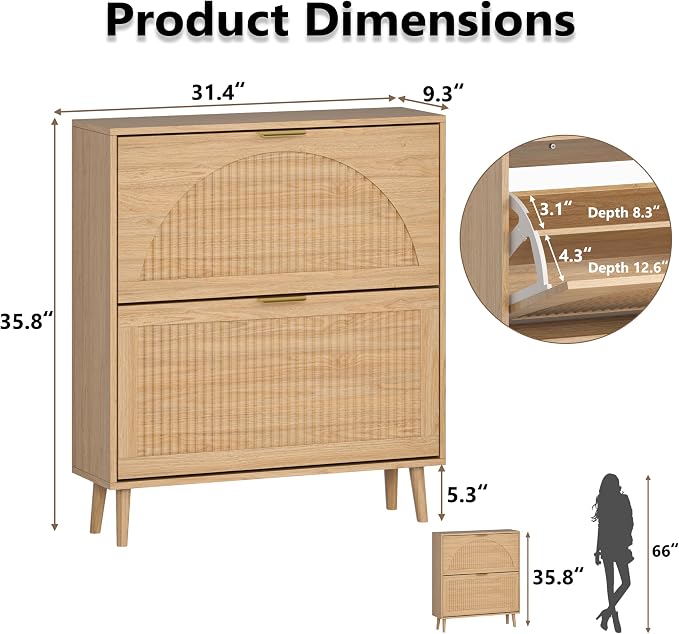 BORNOON Shoe Cabinet for Entryway - Image 2