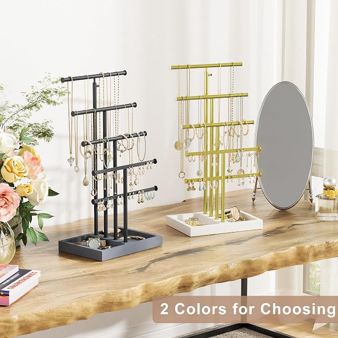 Love-KANKEI Jewelry Organizer Stand, 5 Tier Large Necklace Holder - Image 8
