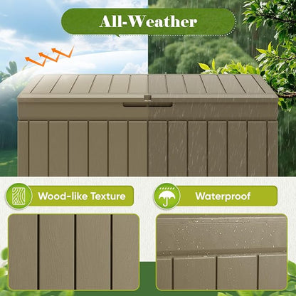 Flamaker Outdoor Storage Box 80 Gallon Resin Waterproof Deck Box Delivery Box - Image 7
