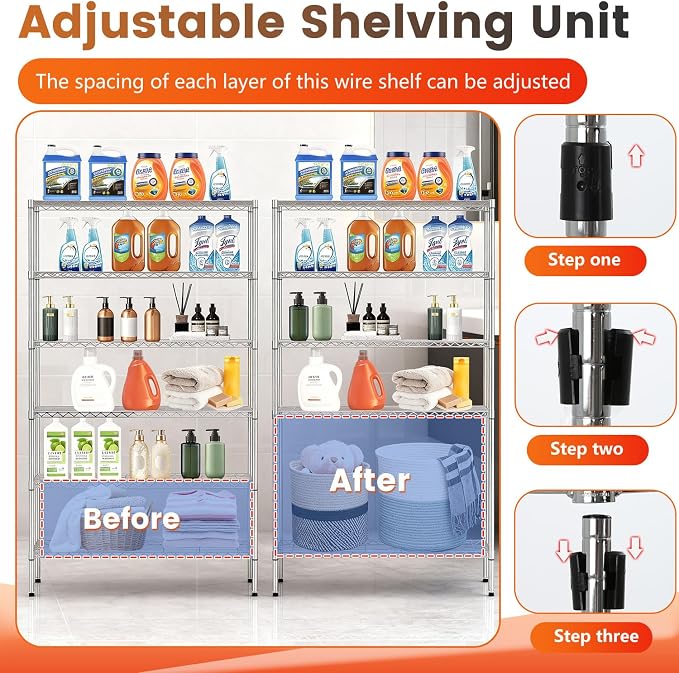 BestOffice | 6-Tier Wire Storage Shelves - Image 6