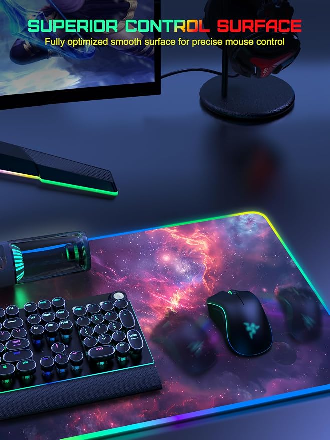 TopMade Wireless Charging Mouse Pad, RGB Gaming Mousepad, 35.4" x 15.8" Extra - Image 5