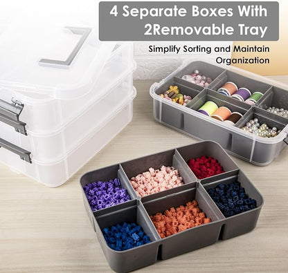 CraftGenes Craft Organizers and Storage, 4-Tier 10 Qt Box, 2 Trays, Scrapbook - Image 2