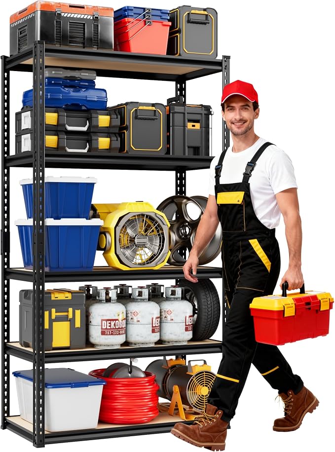Heavy Duty Garage Shelving, 5-Tier Garage Storage Shelves, 2025LBS Storage - Image 8