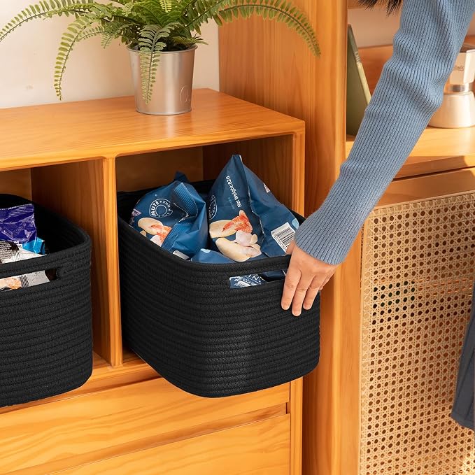 OIAHOMY 4 Pack Storage Baskets for Organizing, Cube Storage Bins for Shelves - Image 3