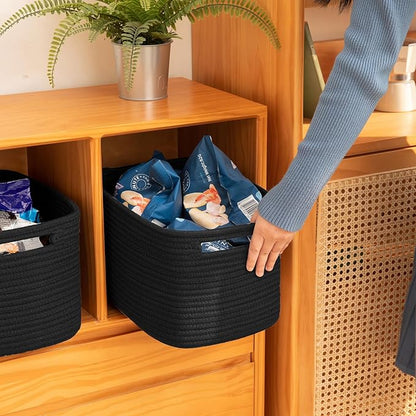 OIAHOMY 4 Pack Storage Baskets for Organizing, Cube Storage Bins for Shelves - Image 3