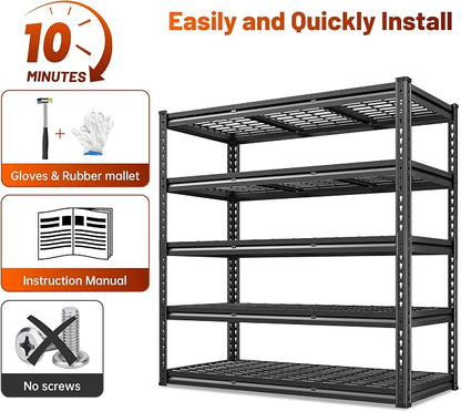 REIBII 48" W Garage Shelving 3000LBS Metal Shelving Heavy Duty Storage Shelves - Image 8