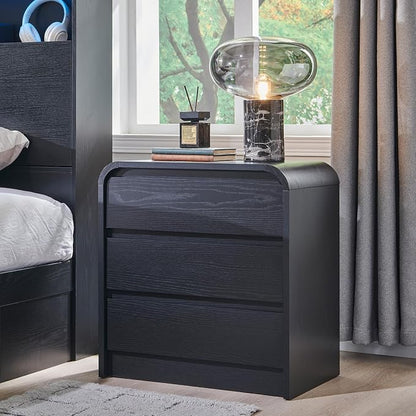 25" Tall Modern Nightstand Set of 2, 23.6" Wide Wood Bedside Table - Image 7