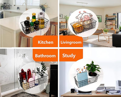 Joben Oligey 3 Set Hanging Wire Baskets, Wall Mount Fruit Basket, No Drilling - Image 4