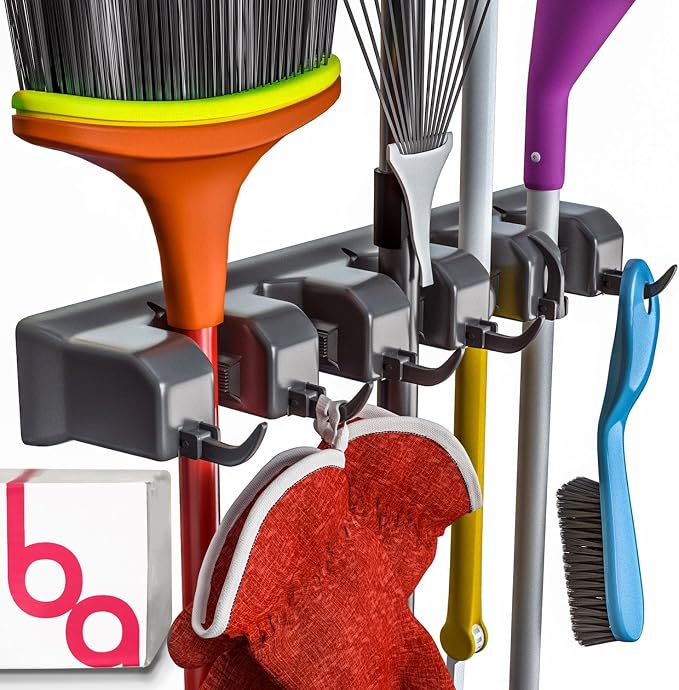 EXTRA GRIP Mop & Broom Holder Wall Mount by BerryAve