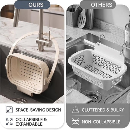 Foldable Hanging Kitchen Sink Drain Basket, Collapsible Space Saving Colander - Image 6