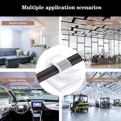 Cable Clips，50PCS Electrical Cord Management Adhesive Cable Wire Clip Wire - Image 6