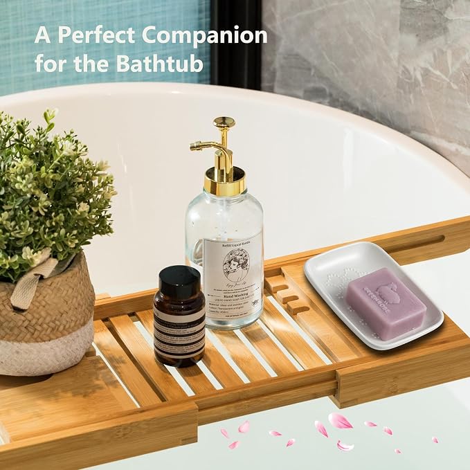 Gomakren Soap Dish for Shower, Christmas Ceramic Soap Dishes for Bar Soap Sponge - Image 8