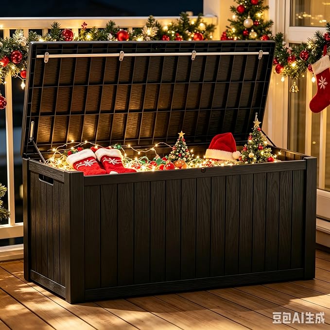 182 Gallon Outdoor Deck Storage Box, Large Waterproof Resin Patio Storage Box - Image 11