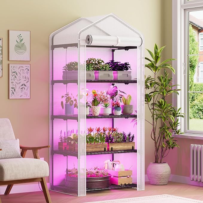 Superlele Mini Greenhouse with Grow Light, 4 Tier Greenhouse - Image 6