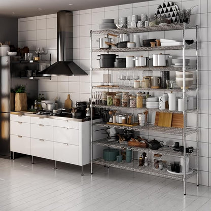 18" Deep x 60" Wide x 86" Height Wire Shelving Kit | 8-Tier | NSF Commercial - Image 6