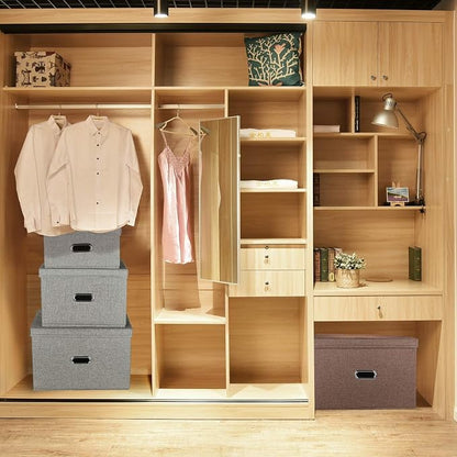 Large Linen Fabric Foldable Storage Bins - Image 6