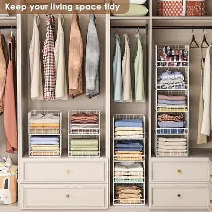 5-Tier Stackable Closet Organizers and Storage Baskets, Closet Shelf Organizer - Image 8
