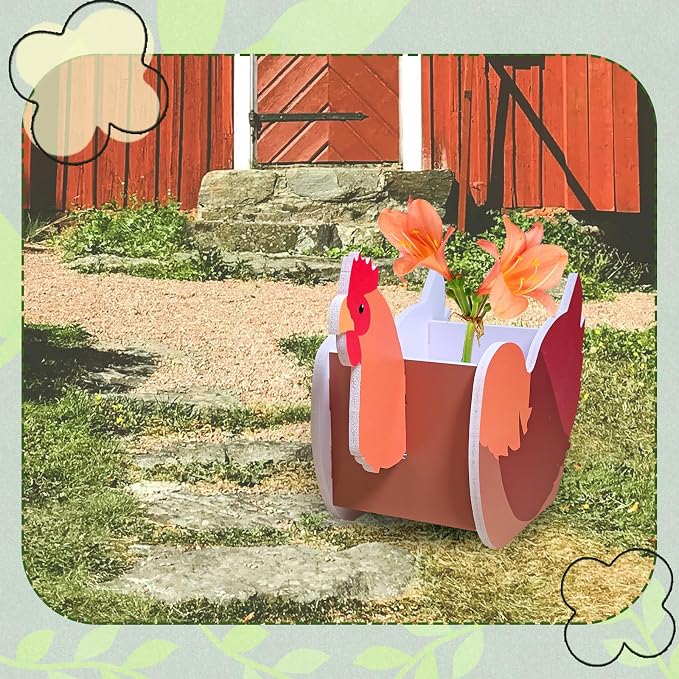 Hen Planter, Cute Animal Shape Flower Planters, Plant Pots - Image 5
