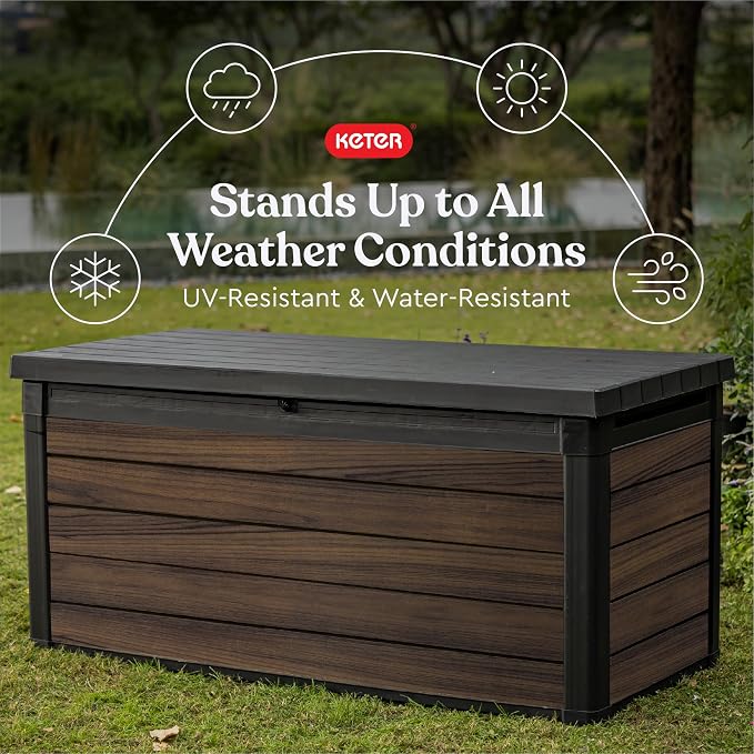 Keter Signature Collection 150 Gallon Resin Deck Box Organization and Storage - Image 3