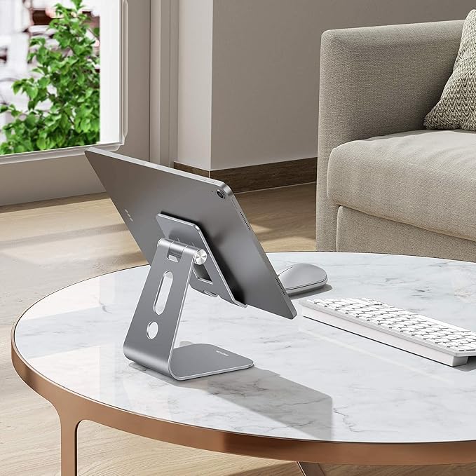 OMOTON Adjustable Tablet Stand for Desk, Upgraded Longer Arms for Greater - Image 2