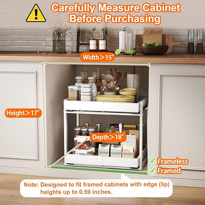Golener 2-Tier Expandable Pull Out Cabinet Organizer - Image 5