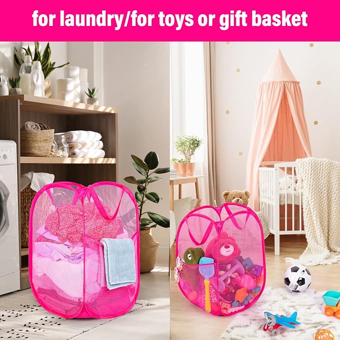 BATTOO Deluxe Strong Mesh Pop up Laundry Hamper Basket - Image 5
