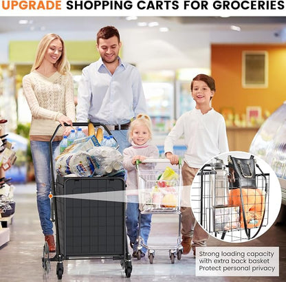 Shopping Cart for Groceries, 280 LBS Large Grocery Cart - Image 8