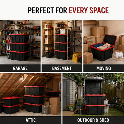 27 Gal Industrial Tote, 2 Pack Large Storage Bin, Suitable - Image 9