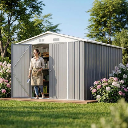 Devoko 8x12 FT Outdoor Storage Shed, Metal Tool Shed - Image 6