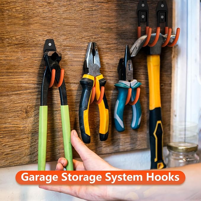 Garage Hooks with Anti-Slip Coating, Heavy Duty Wall Mount Storage Hooks - Image 4