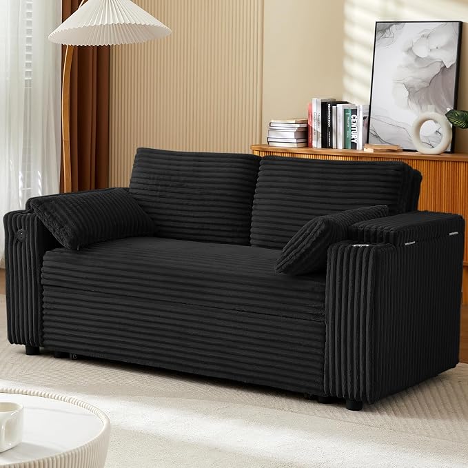Convertible Corduroy Sofa Bed - Image 5