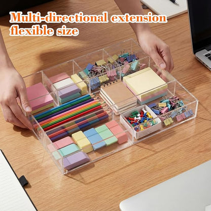Large Acrylic Desk Deep Drawer Organizer - Image 3