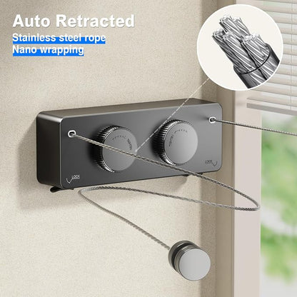 MUSTORN Retractable Twin Clothesline Indoor, Non-Sagging Outdoor Clothes Line - Image 4