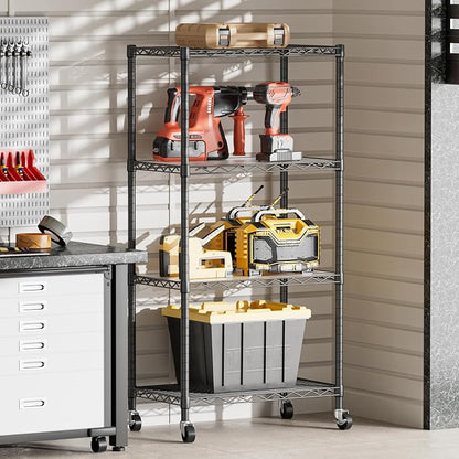 SINGAYE 4 Shelves Storage Shelf Wire Closet Bathroom Organizers Metal Pantry - Image 6