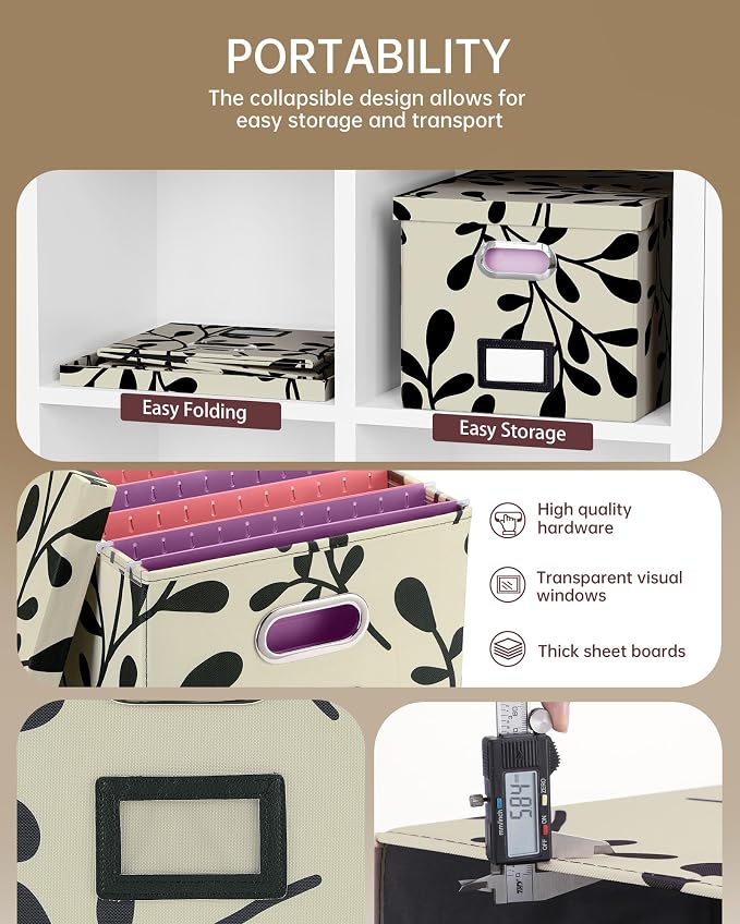 File Organizer with Lid, File Box, File Cabinet - Image 4