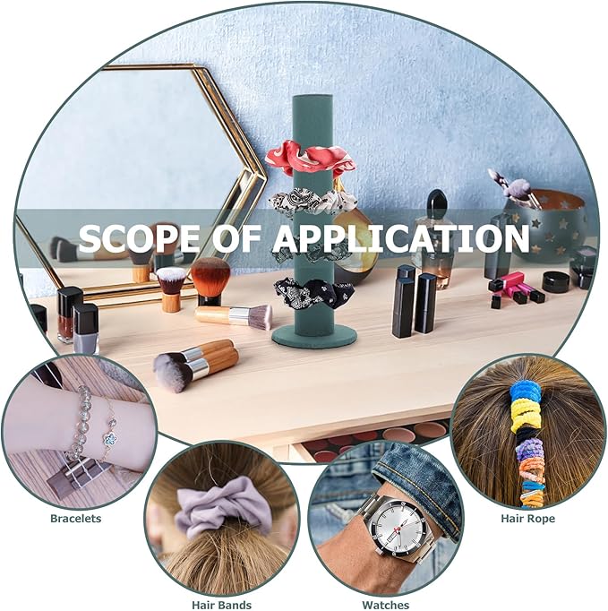 Velvet Vertical Tower Scrunchie Holder Stand Hair Tie Organizer Headband - Image 6