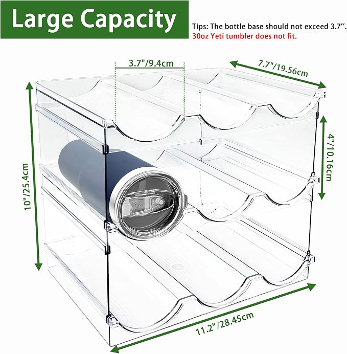 3 Pack Water Bottle Organizer, Stackable Kitchen Home Organization and Storage - Image 5