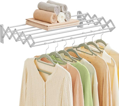 SONGMICS Clothes Drying Rack, Wall-Mounted Drying Rack Clothing, Accordion by Unknown